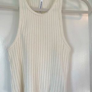 White Ribbed Tank